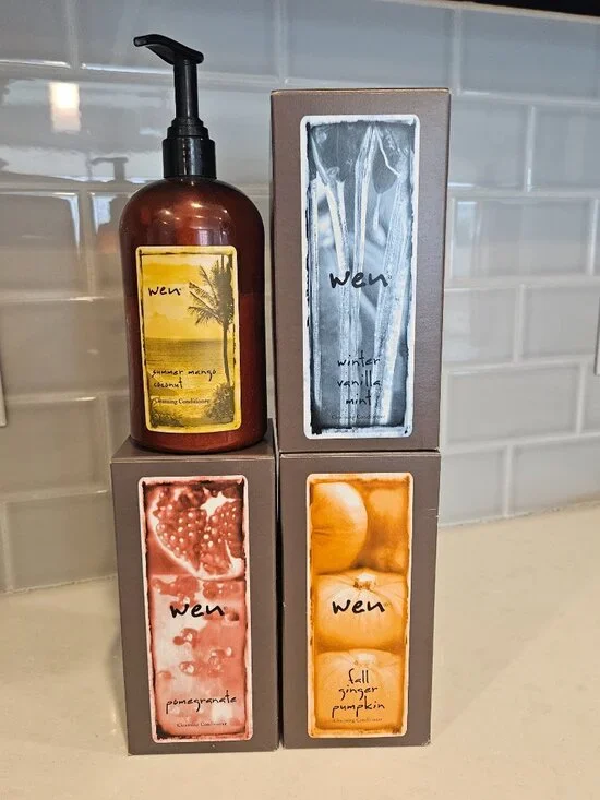 WEN 16 oz Cleansing Conditioner Trio - Pomegranate, Pumpkin, Vanilla - Picture 2 of 4